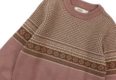 Wheat pullover Elias powder brown jacquard